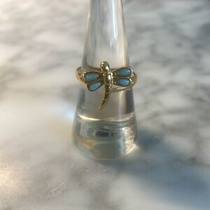 Larimar butterfly 🦋 ring 18kt over sterling silver ring in size 7